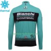 Radbekleidung Radtrikot Langarm + Lang Trägerhose 2017 Bianchi Countervail Winter Thermal Fleece N001